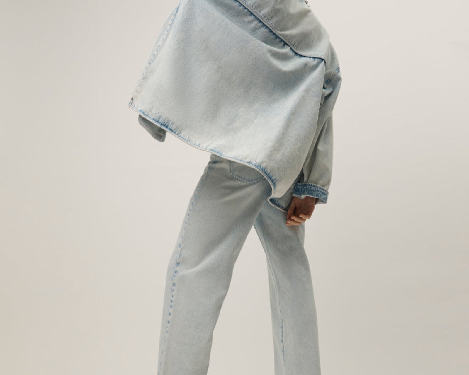 Jackson Belted Mid Waist Wide Leg Denim Jeans - Beach Blue