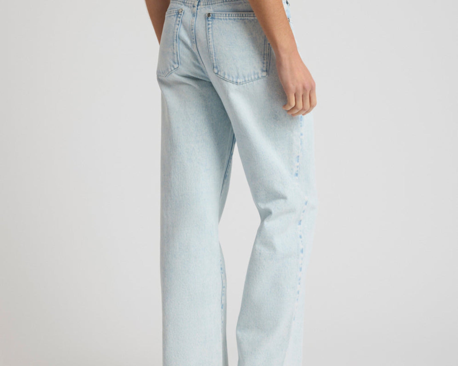 Jackson Belted Mid Waist Wide Leg Denim Jeans - Beach Blue