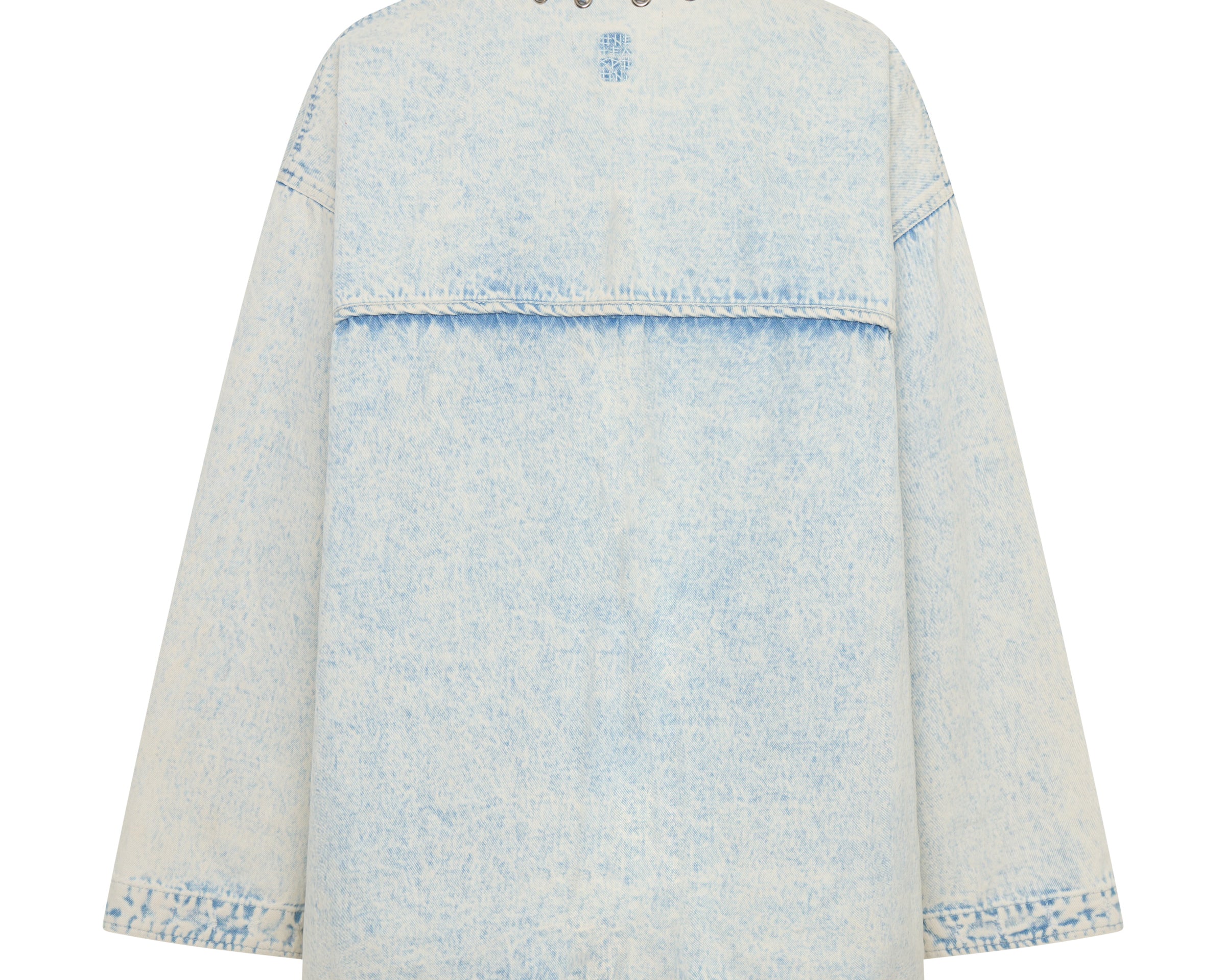 Ringleader Threaded Oversized Denim Jacket - Beach Blue