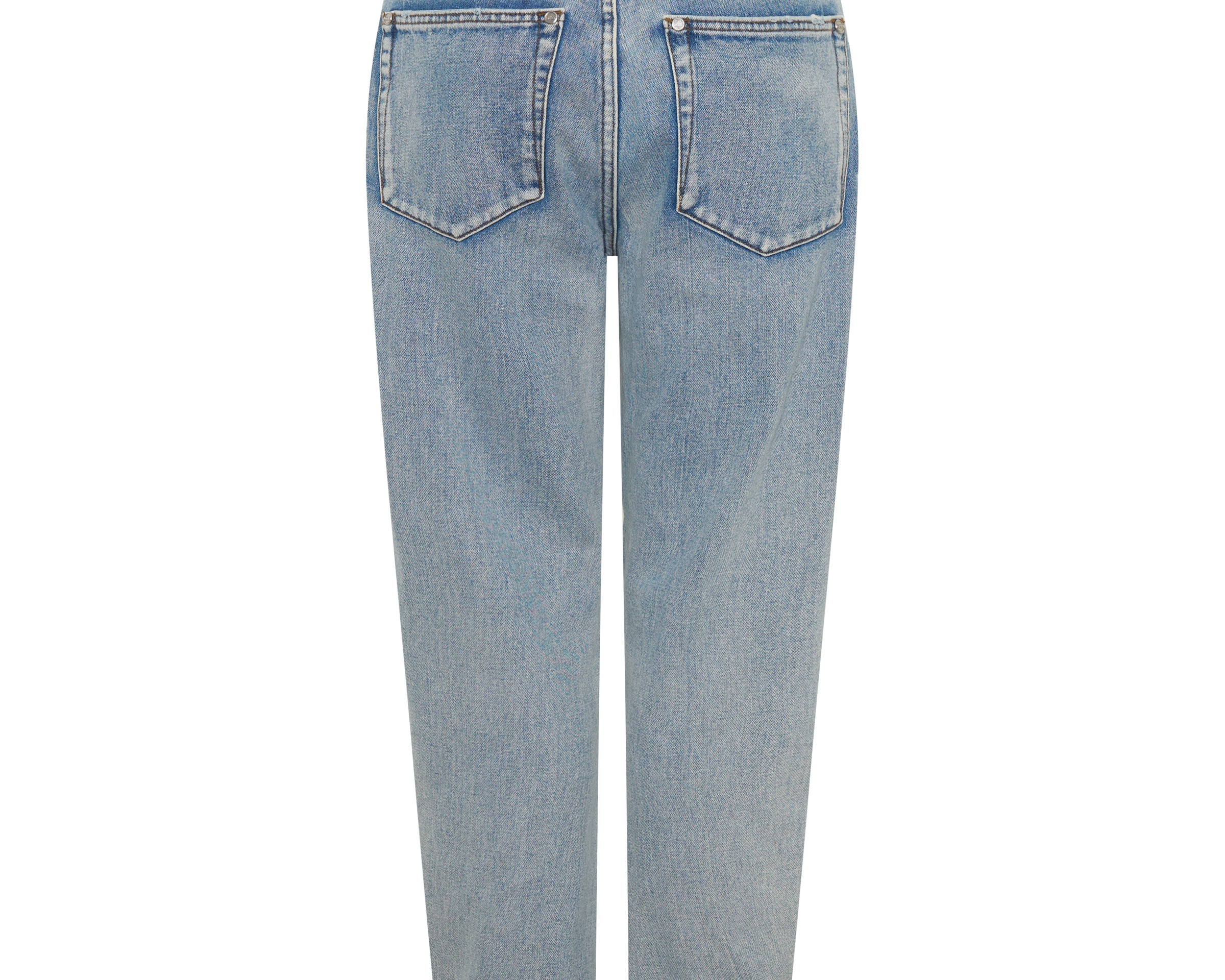 Saints Low Waist Messed Up Boyfriend Denim Jeans - Hendrixe Blue