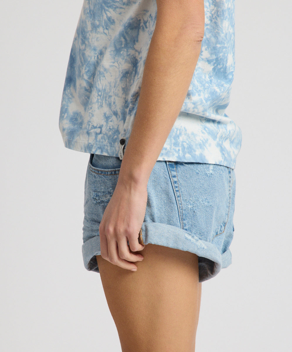Long Bandits Low Waist Denim Shorts - Riviera Blue | One Teaspoon USA
