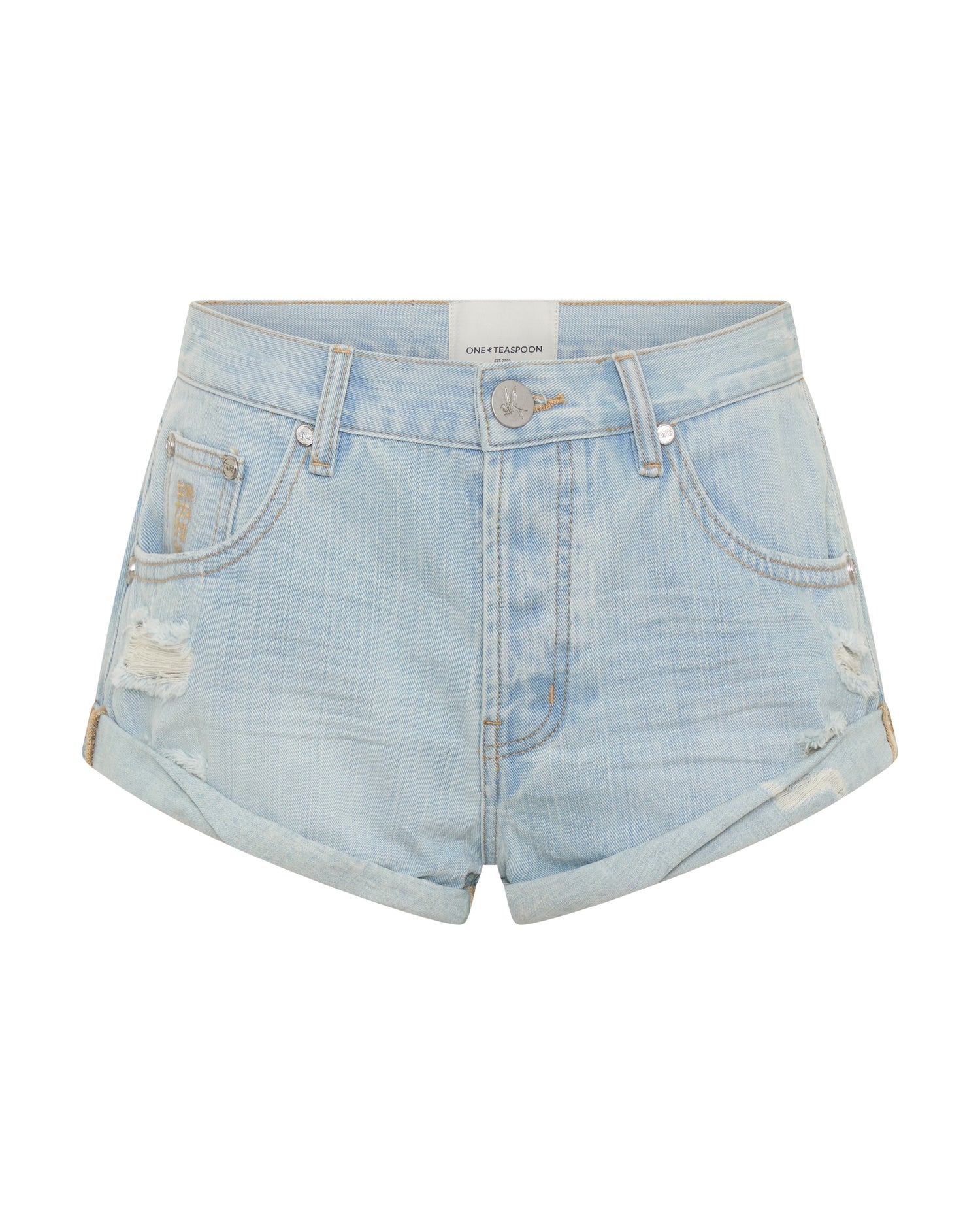 Bandits Low Waist Denim Shorts - Sea Mist Blue