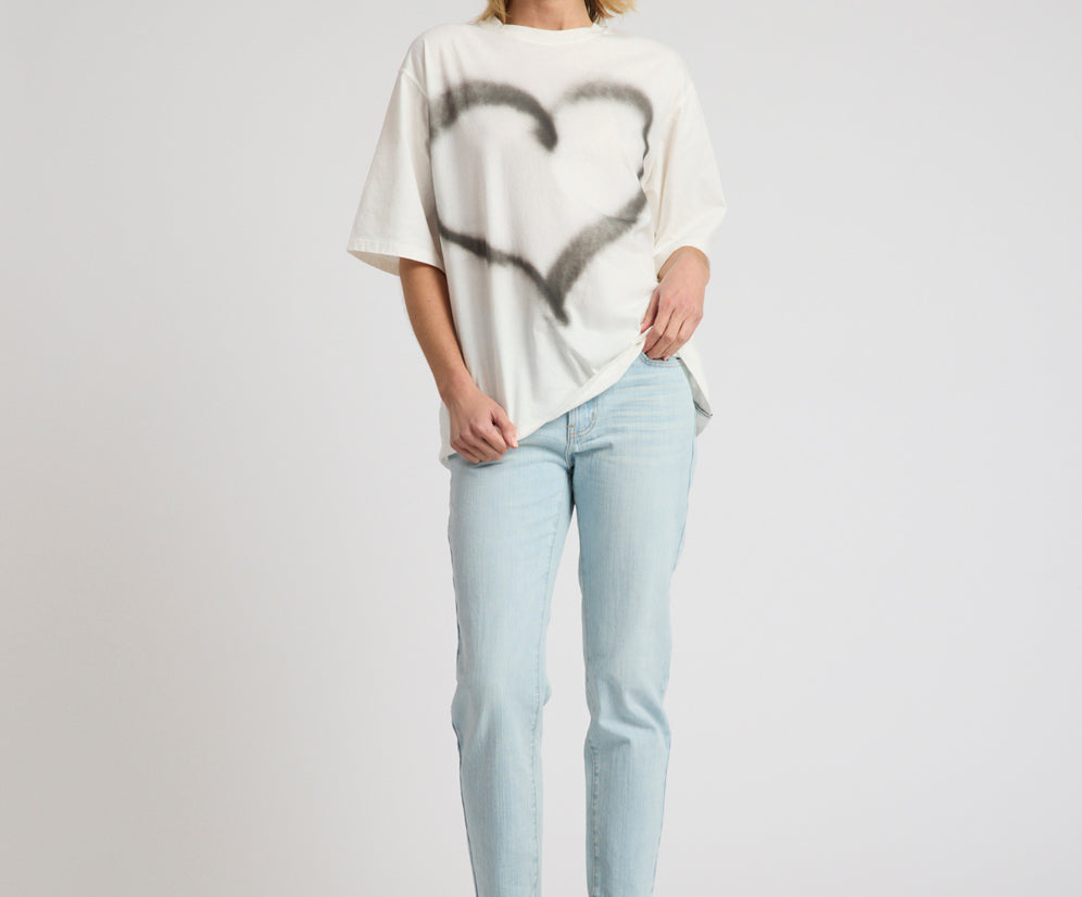 Slims Heart High Waist Cropped Slim Fit Denim Jean - Sea Mist Blue Love