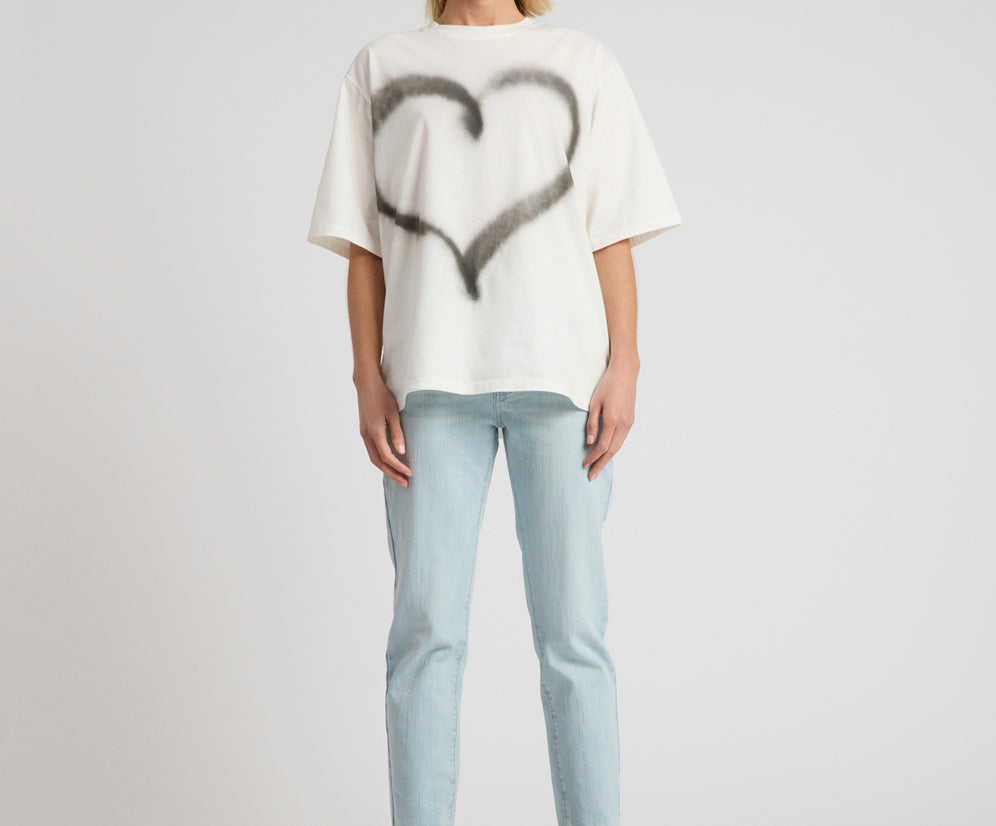 Slims Heart High Waist Cropped Slim Fit Denim Jean - Sea Mist Blue Love
