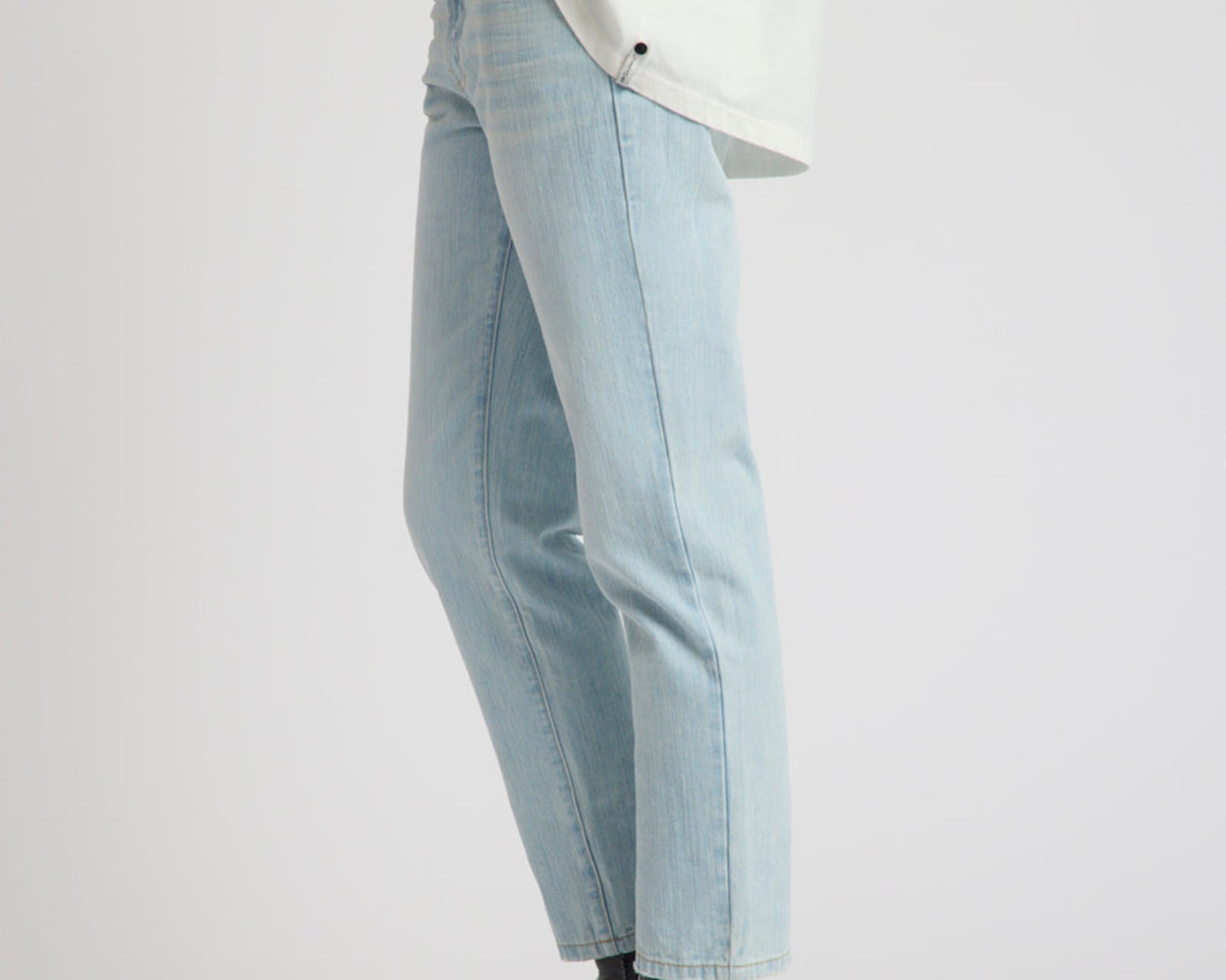 Slims Heart High Waist Cropped Slim Fit Denim Jean - Sea Mist Blue Love