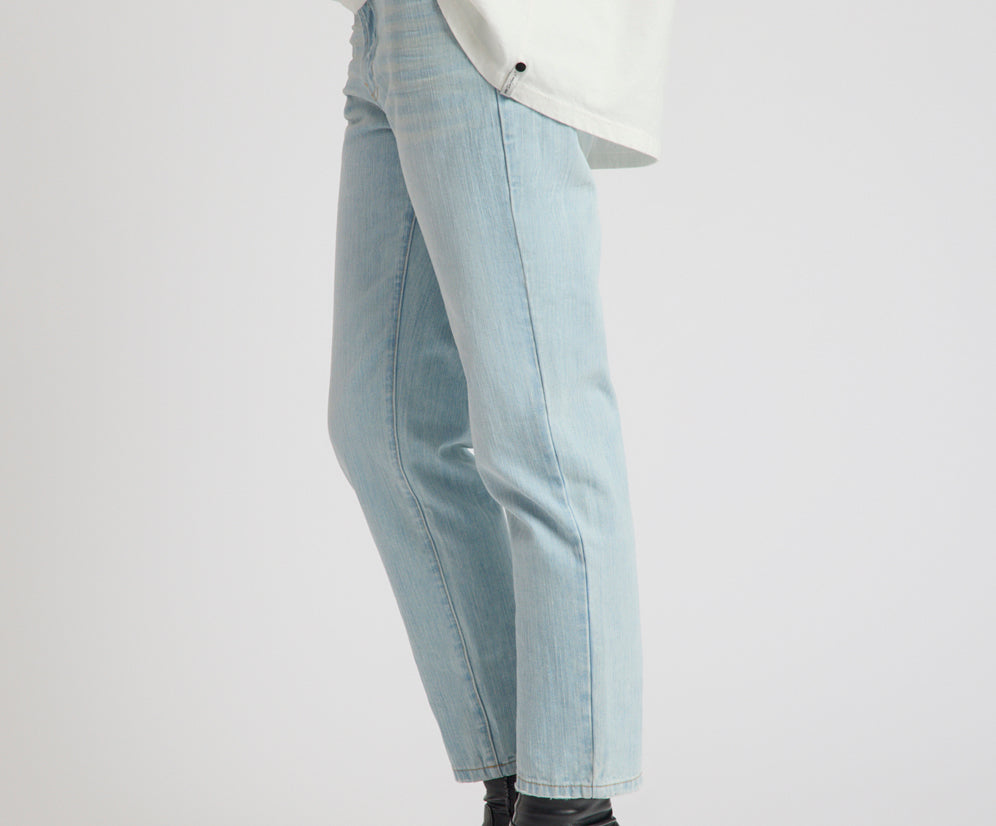 Slims Heart High Waist Cropped Slim Fit Denim Jean - Sea Mist Blue Love