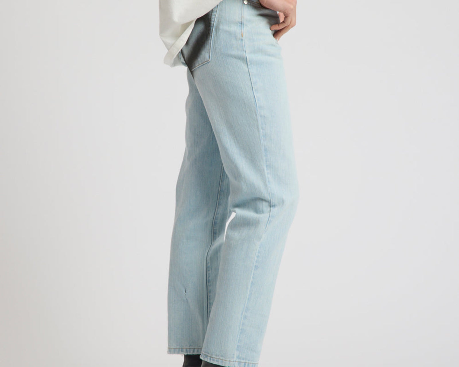 Slims Heart High Waist Cropped Slim Fit Denim Jean - Sea Mist Blue Love