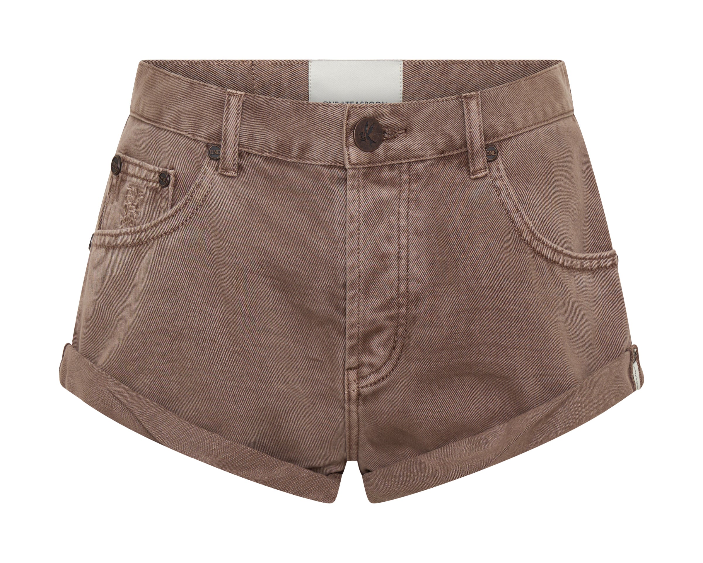 Bandits Low Waist Denim Shorts - Espresso Brown