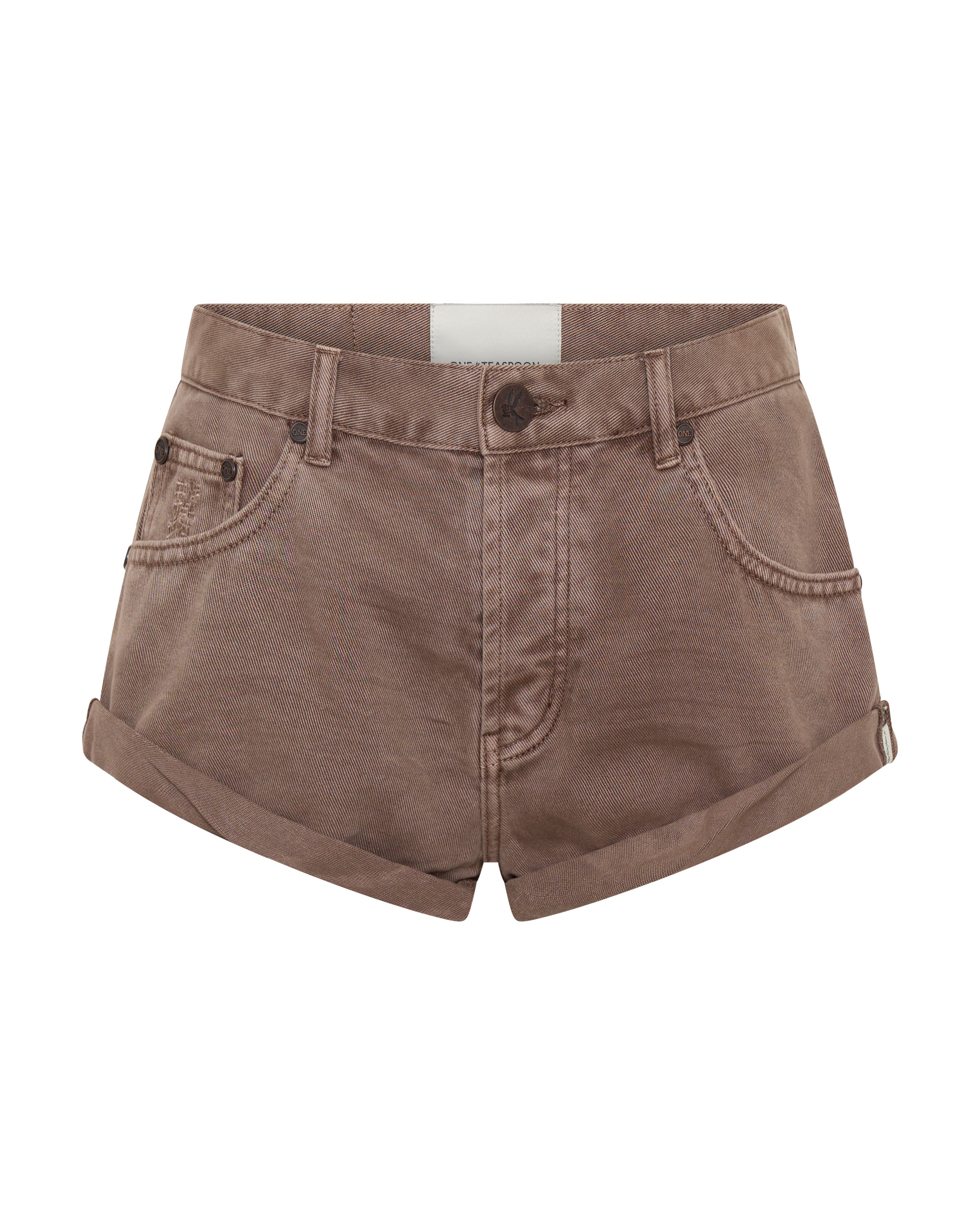 Bandits Low Waist Denim Shorts - Espresso Brown | One Teaspoon USA