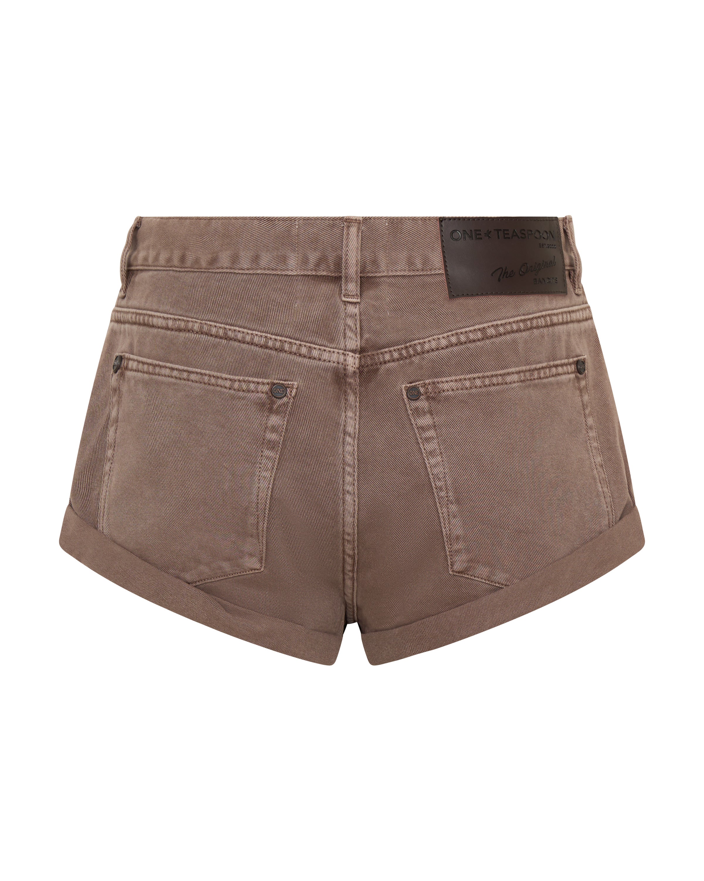 Bandits Low Waist Denim Shorts - Espresso Brown | One Teaspoon USA