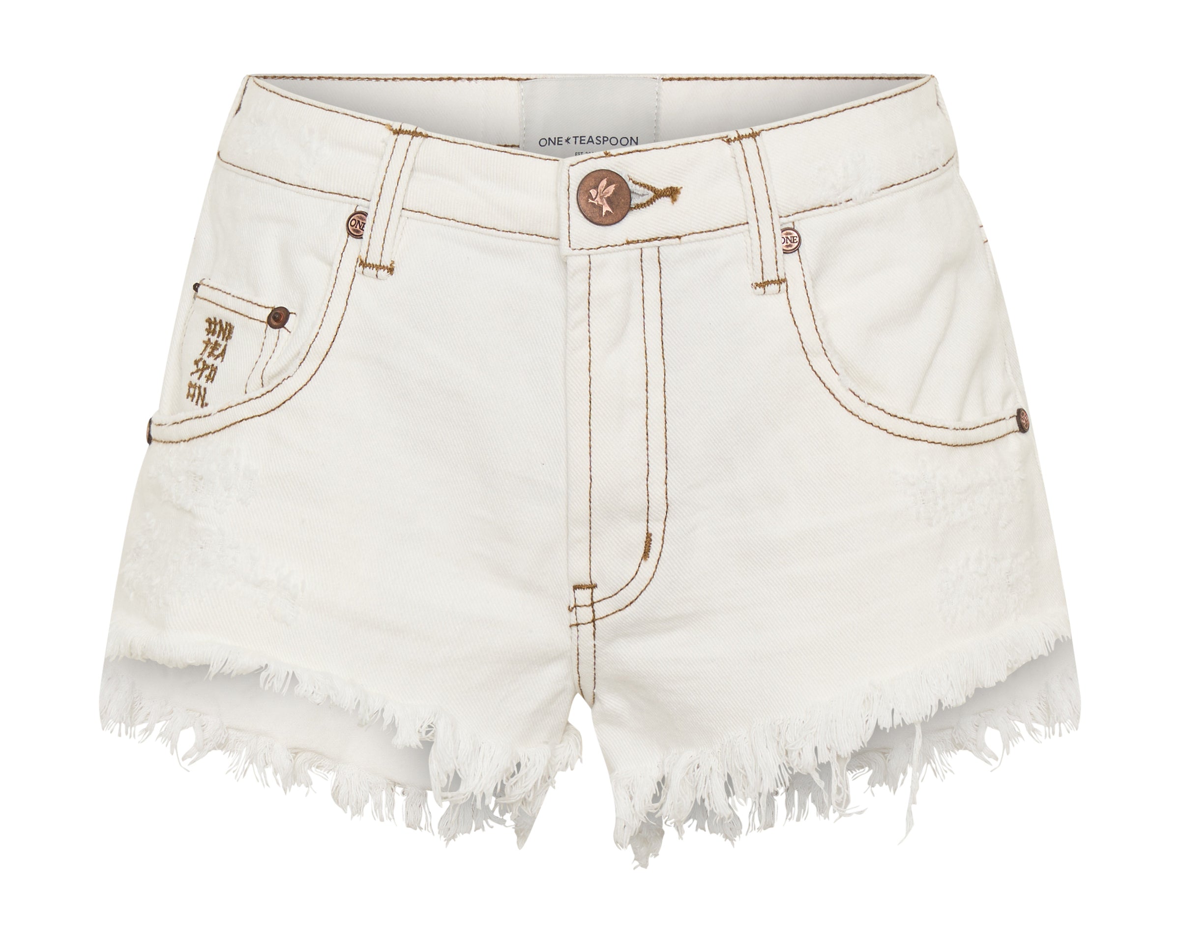 Renegades High Waist Denim Shorts - White Beauty