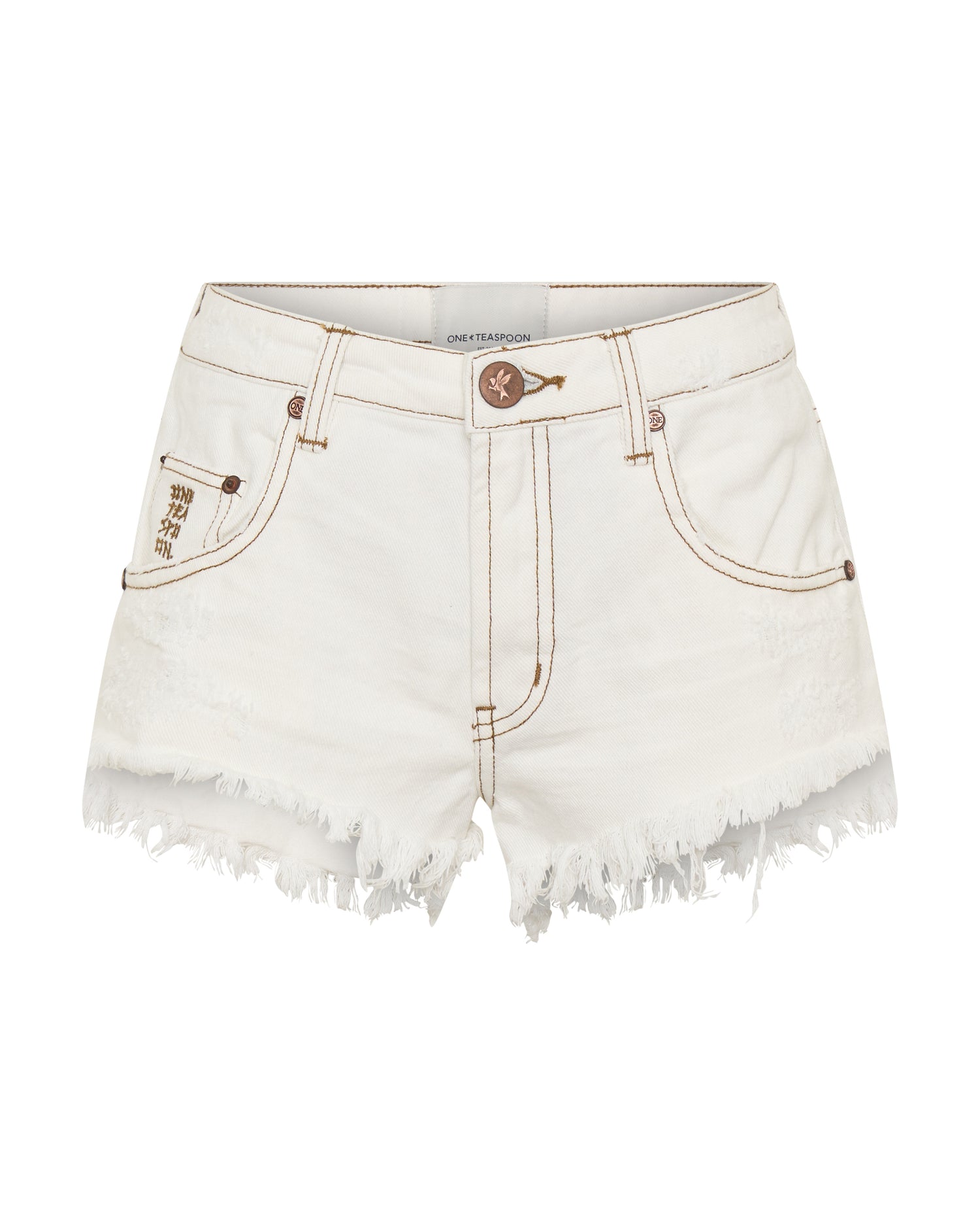Renegades High Waist Denim Shorts - White Beauty