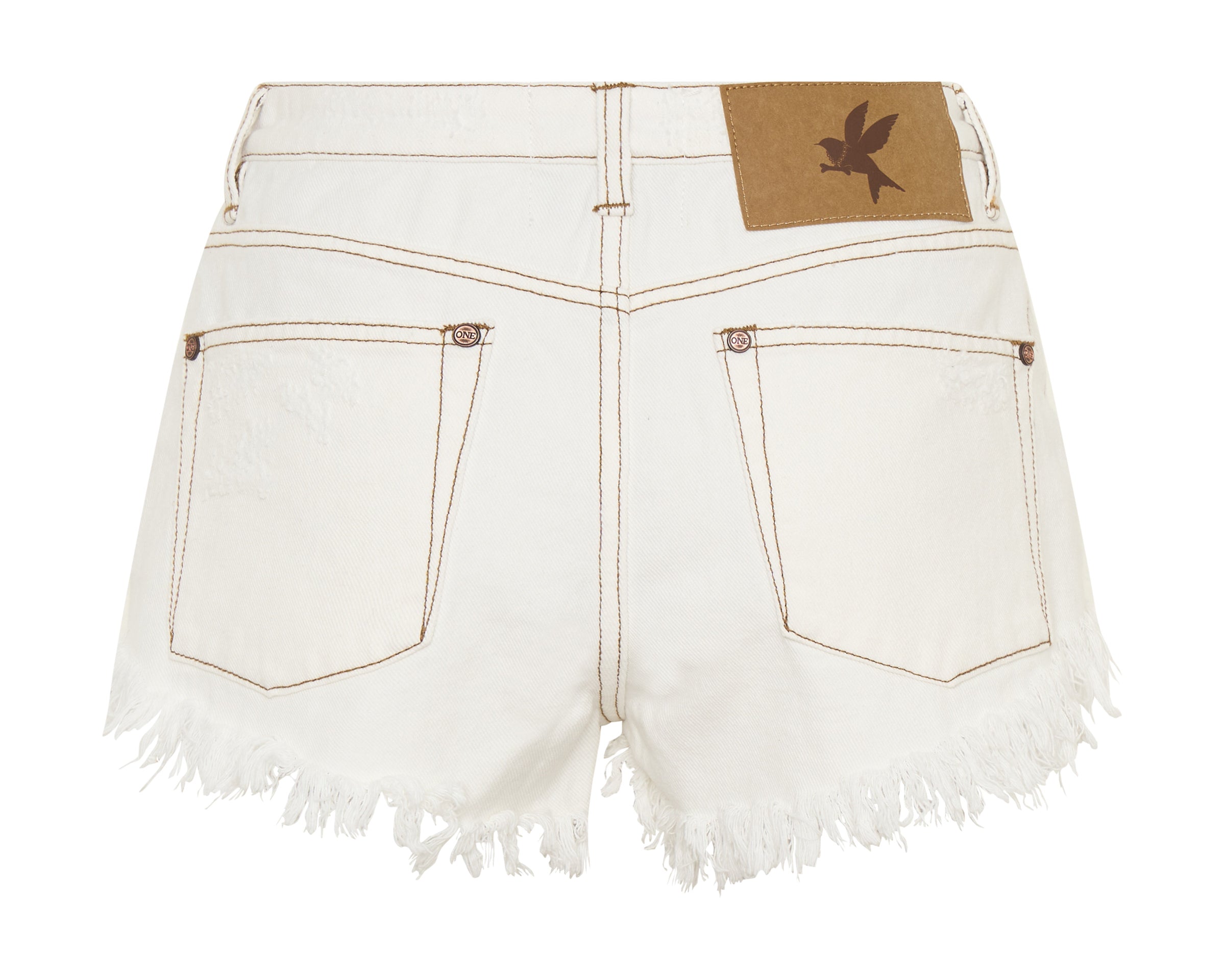 Renegades High Waist Denim Shorts - White Beauty