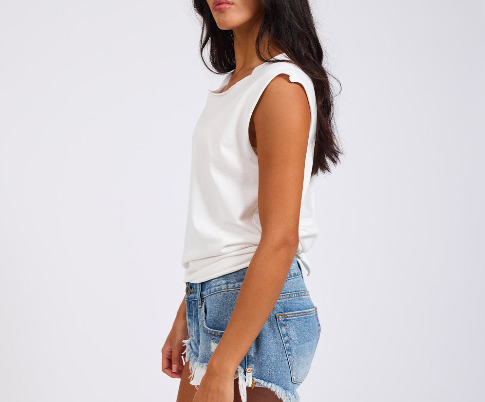 Plain White Vintage Tank - White