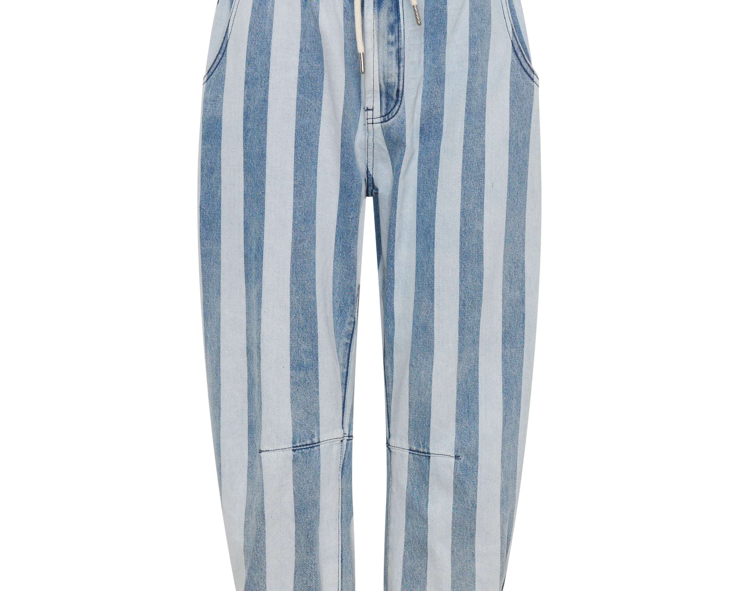Outcasts Low Waist Drop Crotch Harem Denim Jeans - Beach Club Stripe