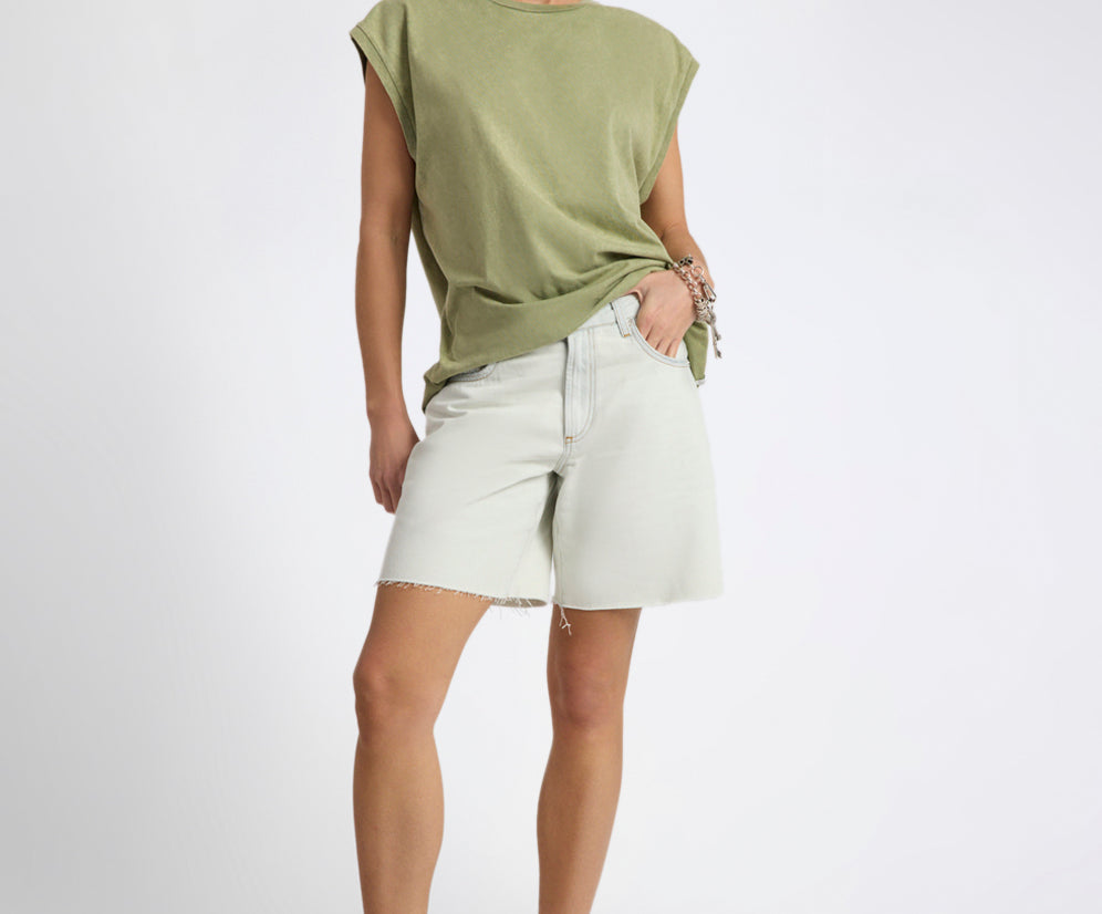 Jackson Mid Waist Wide Leg Shorts - Arctic Blue