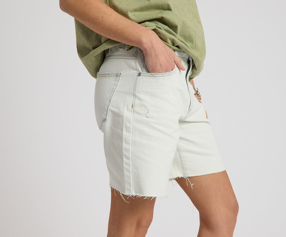 Jackson Mid Waist Wide Leg Shorts - Arctic Blue