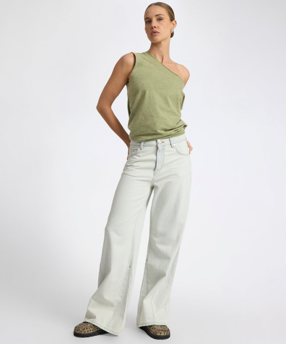 Cruisers Mid Waist Panel Bootcut Flare Denim Jeans - Arctic Blue