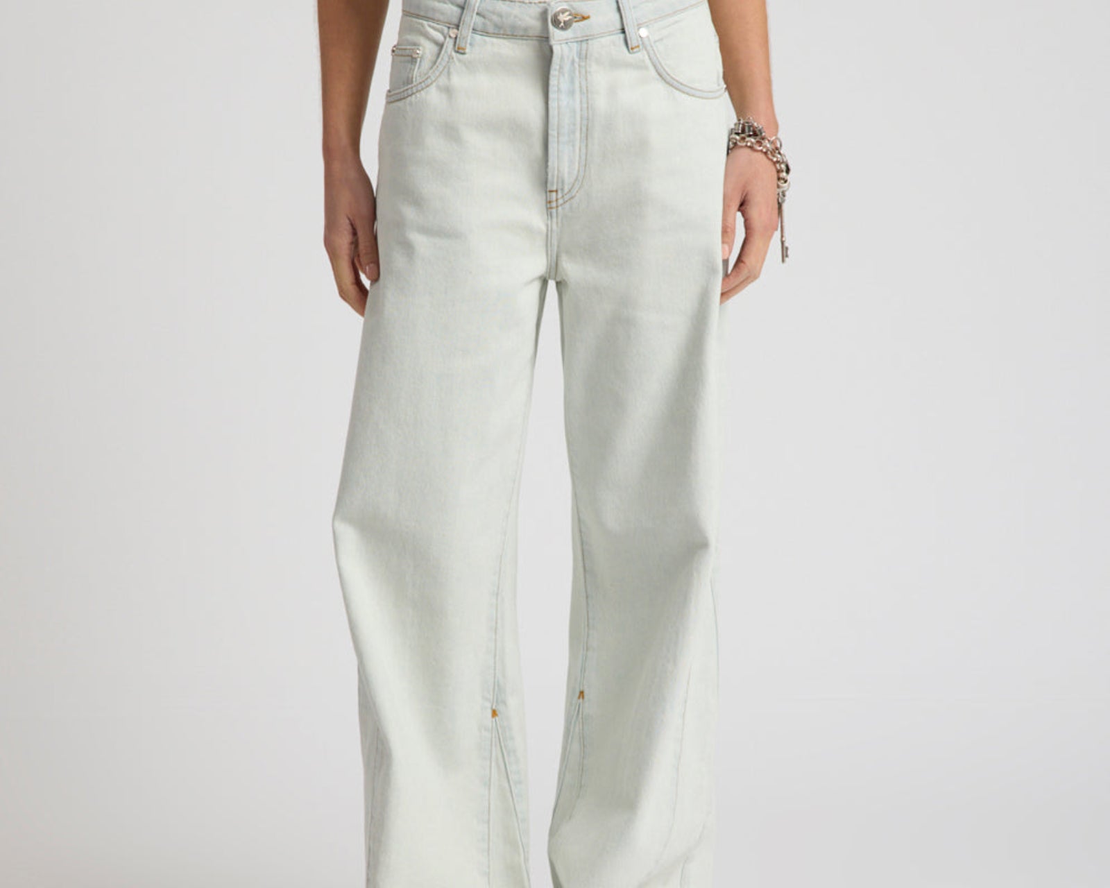 Cruisers Mid Waist Panel Bootcut Flare Denim Jeans - Arctic Blue