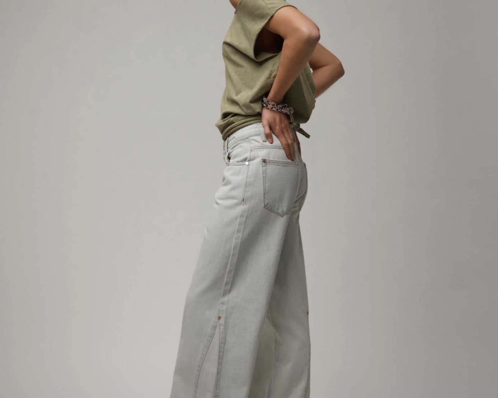 Cruisers Mid Waist Panel Bootcut Flare Denim Jeans - Arctic Blue