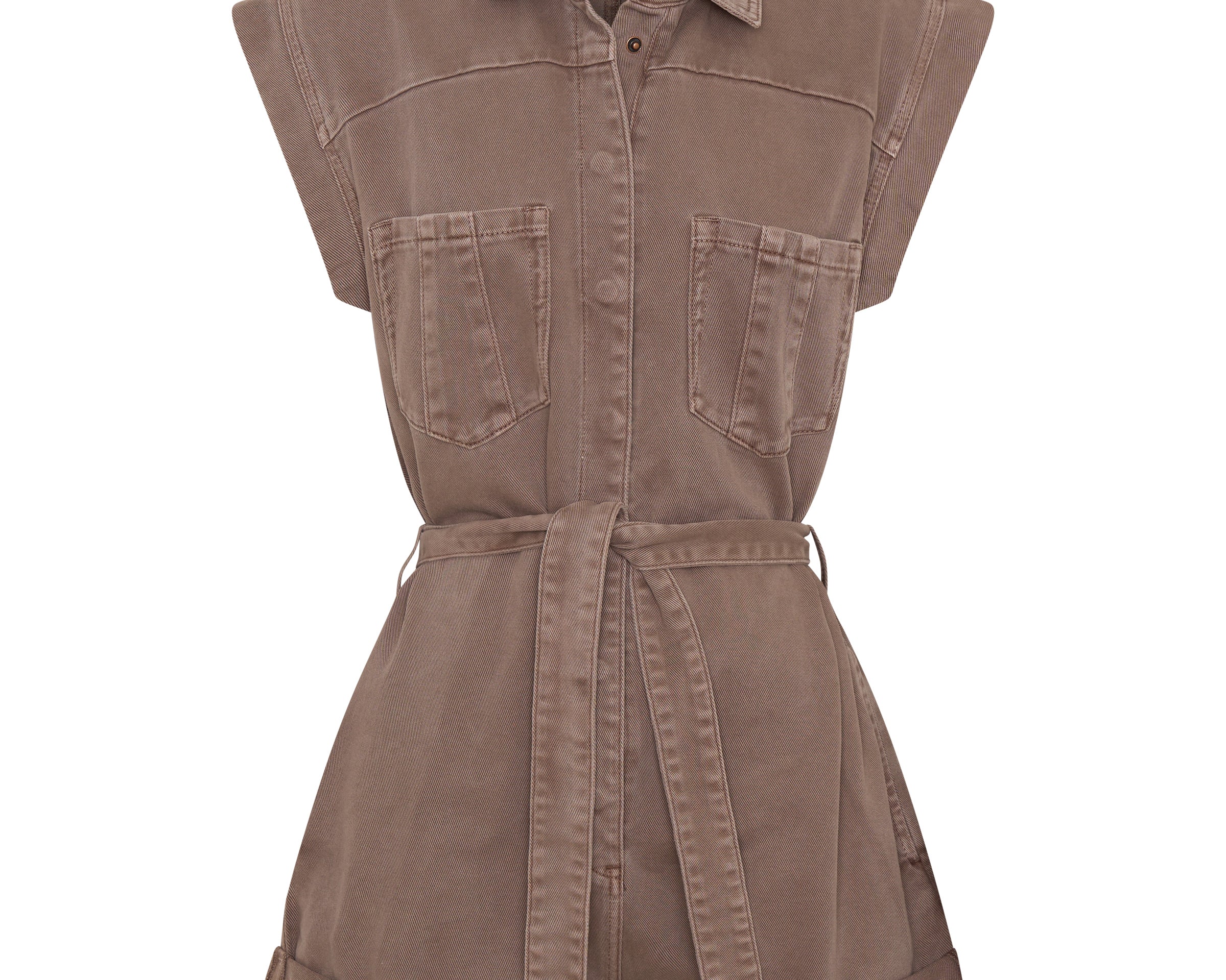 Bandit Aviator Mini Denim Jumpsuit - Espresso Brown