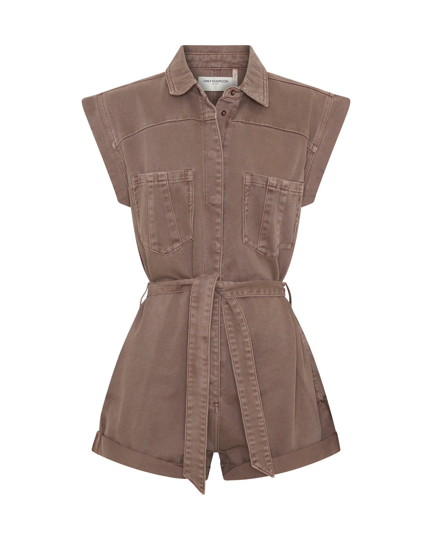 Bandit Aviator Mini Denim Jumpsuit - Espresso Brown