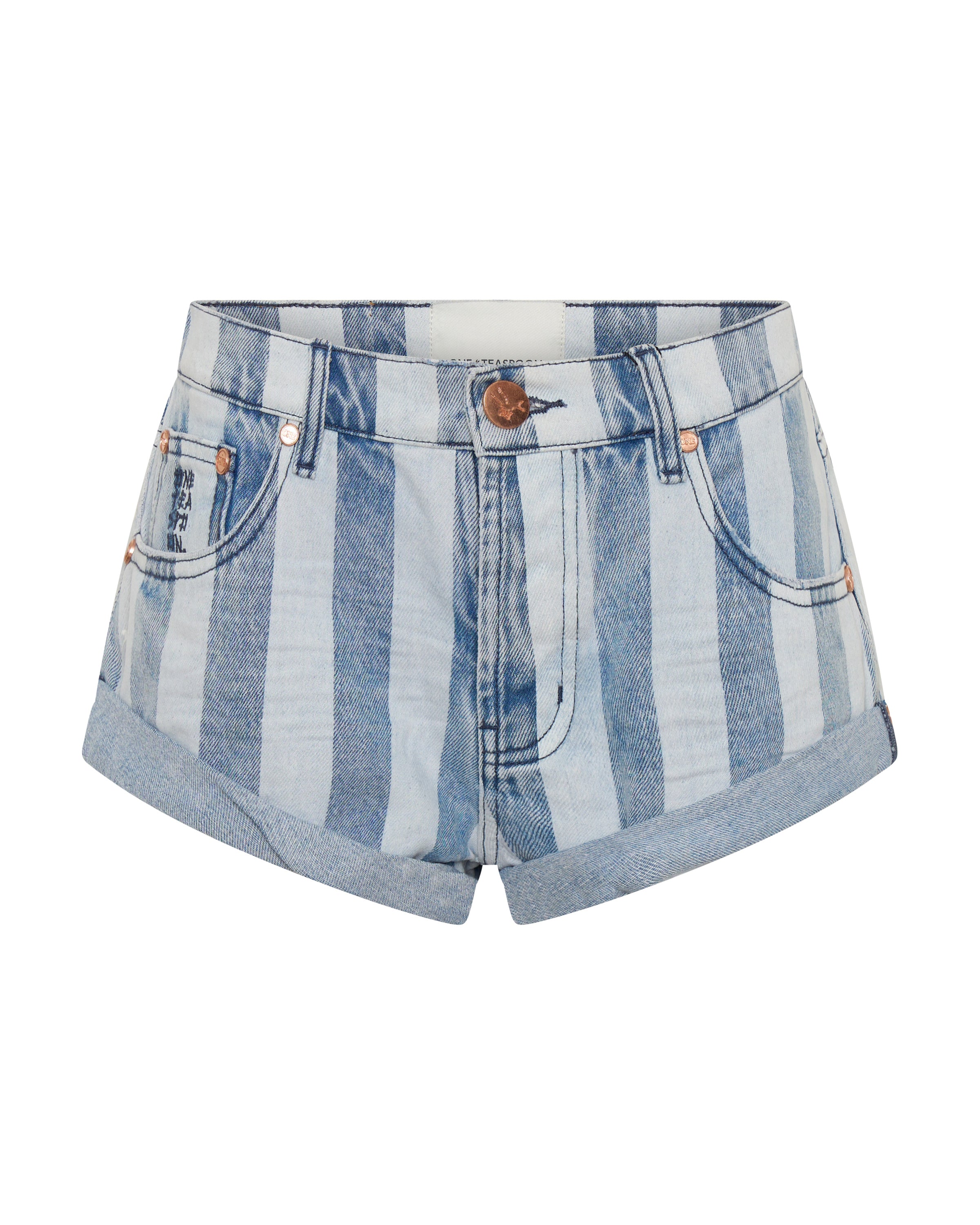 Bandits Low Waist Denim Shorts - Beach Club Stripe | One Teaspoon USA