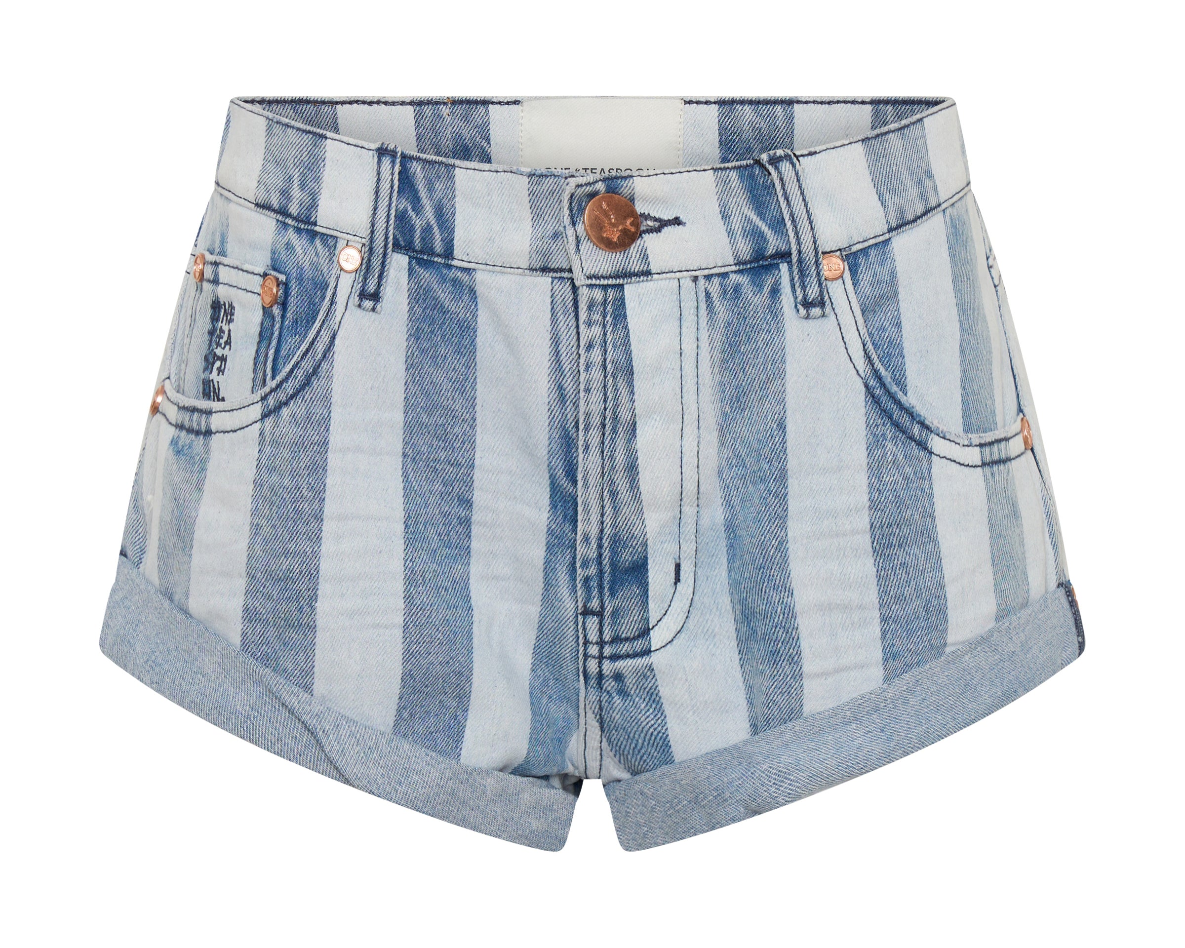 Bandits Low Waist Denim Shorts - Beach Club Stripe
