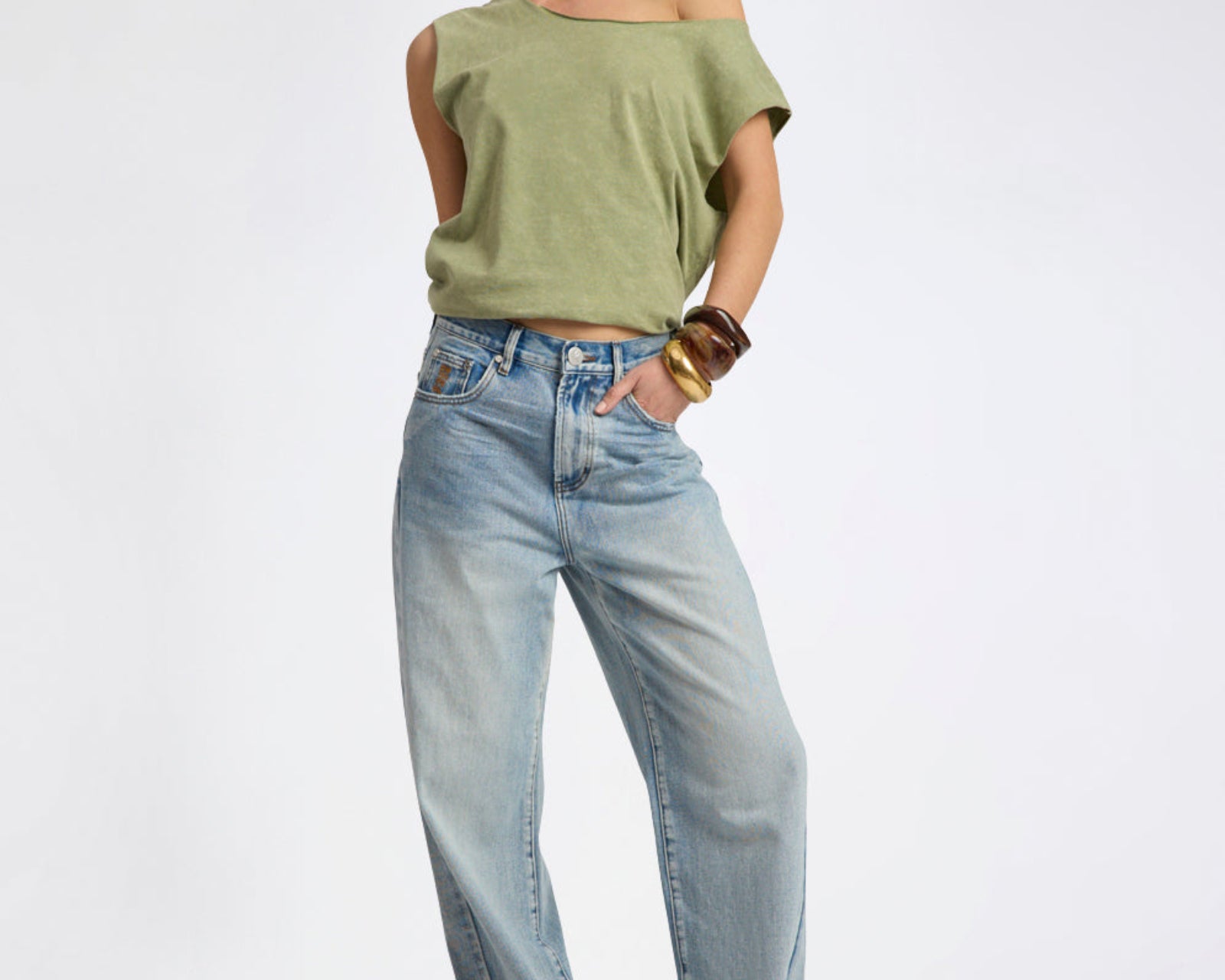 Baxters Mid Waist Wide Leg Denim Jeans - Hendrixe Blue