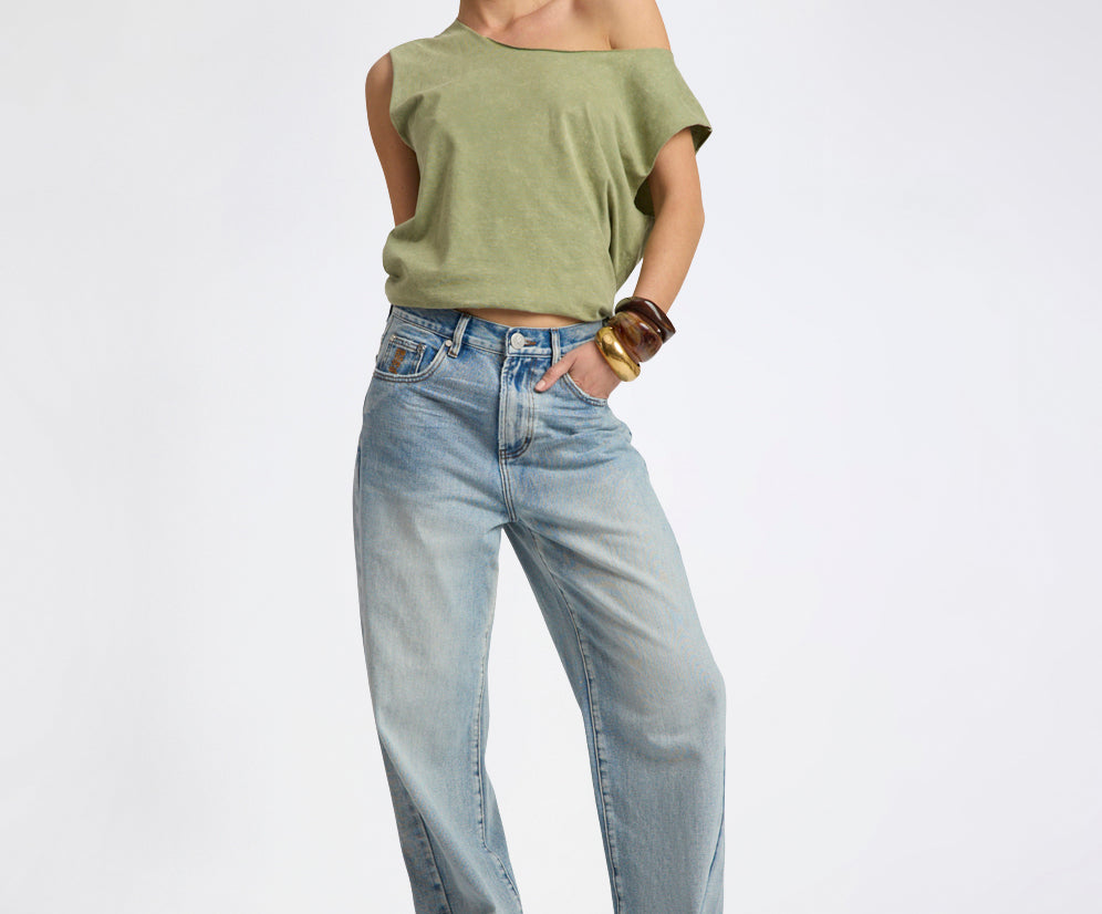 Baxters Mid Waist Wide Leg Denim Jeans - Hendrixe Blue