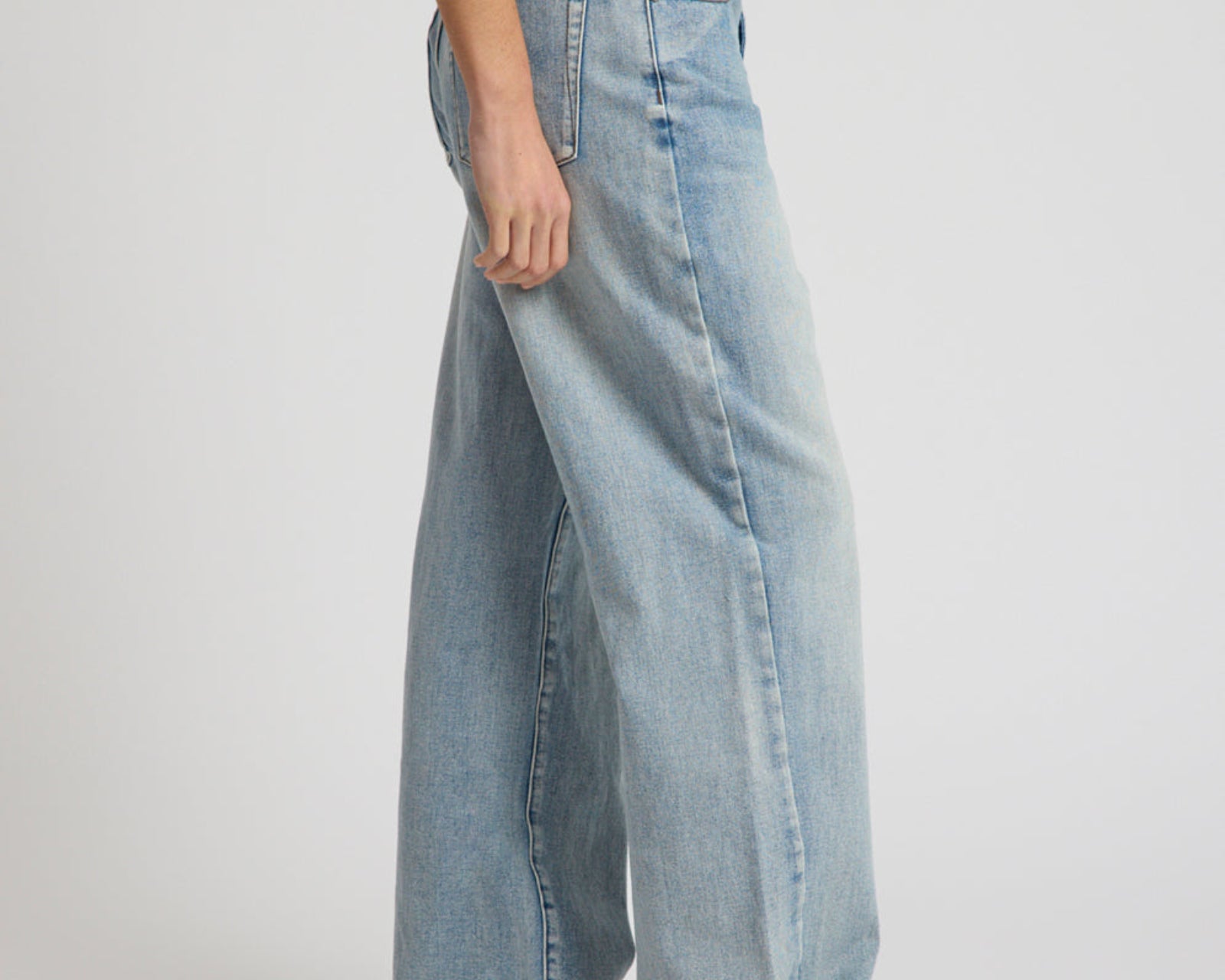 Baxters Mid Waist Wide Leg Denim Jeans - Hendrixe Blue