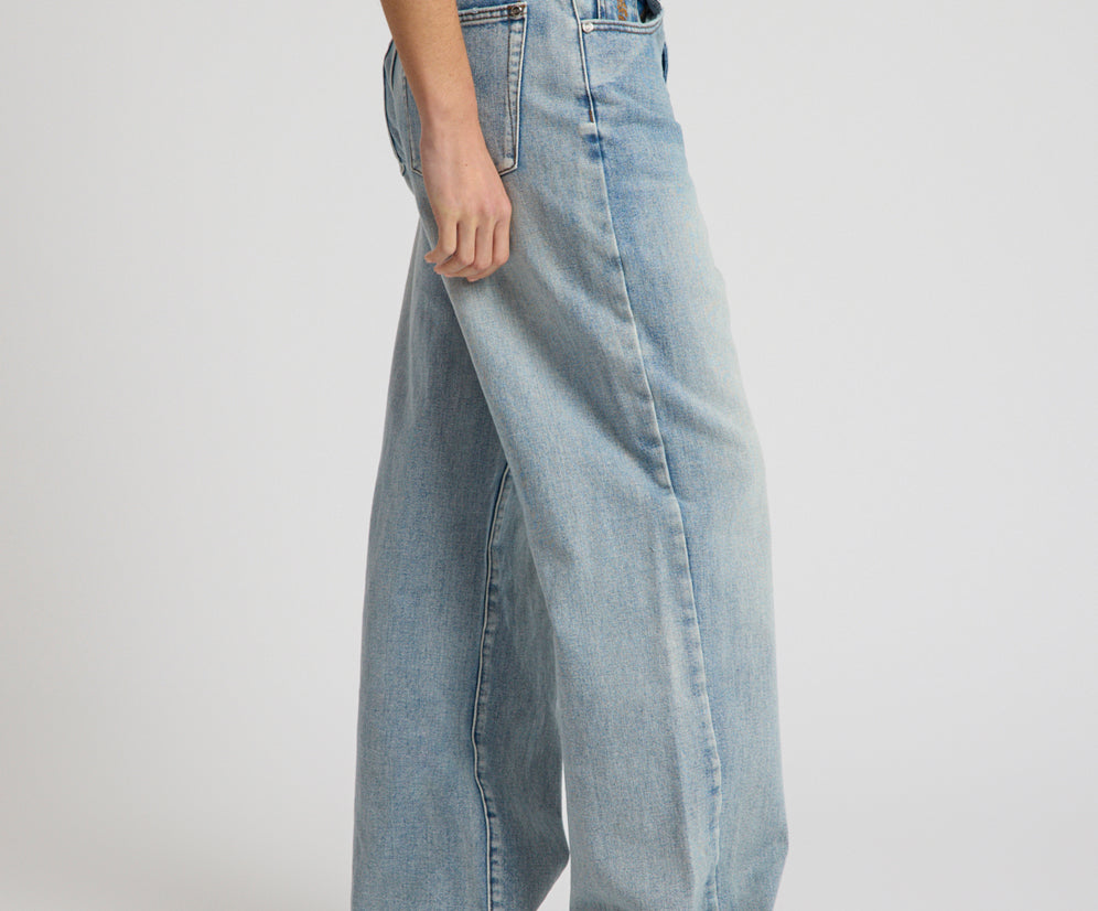 Baxters Mid Waist Wide Leg Denim Jeans - Hendrixe Blue