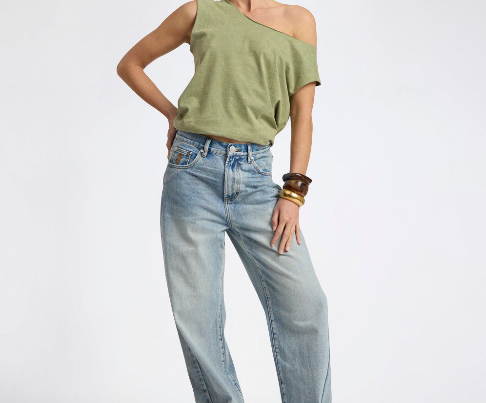 Baxters Mid Waist Wide Leg Denim Jeans - Hendrixe Blue