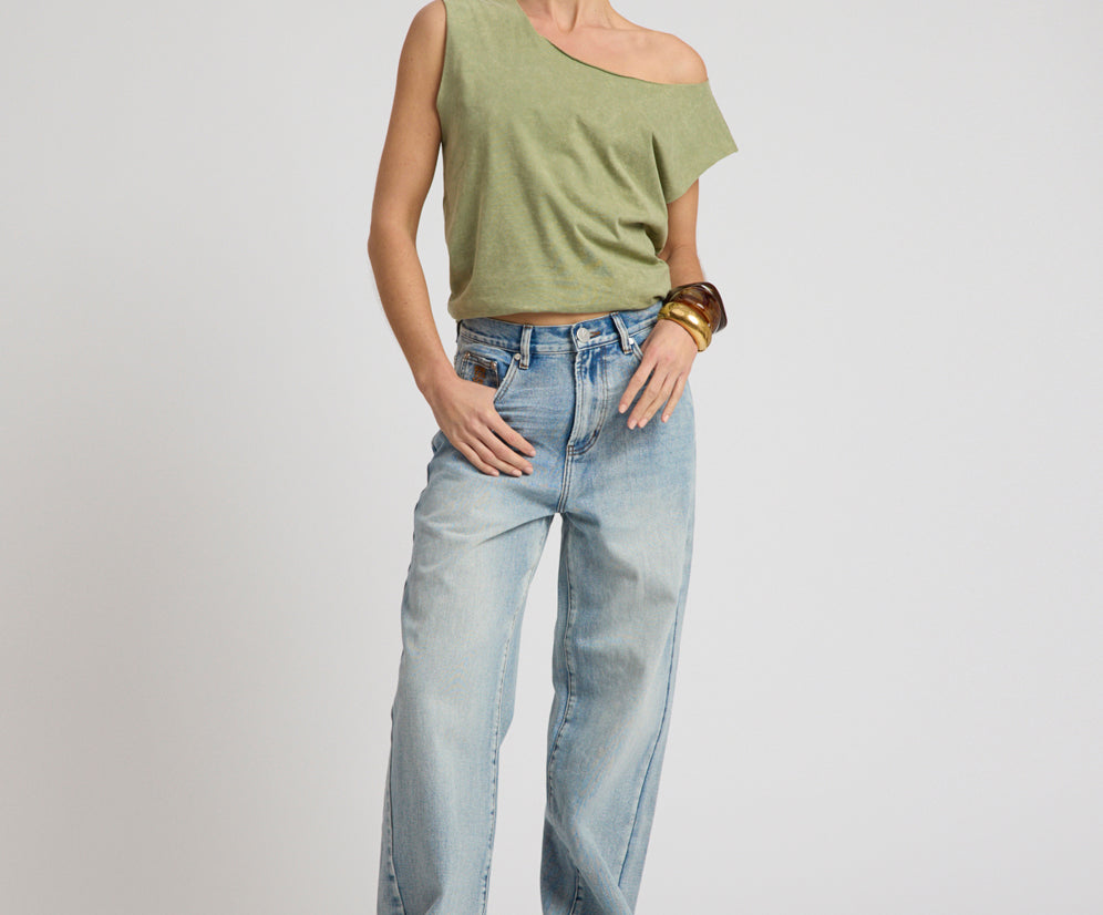 Baxters Mid Waist Wide Leg Denim Jeans - Hendrixe Blue