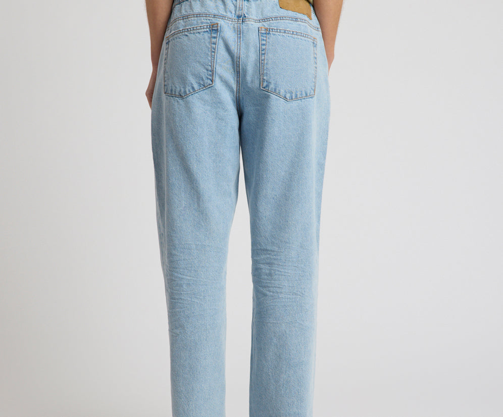 Roadhouse Mid Waist Wide Leg Drawstring Denim Jean - Riviera Blue