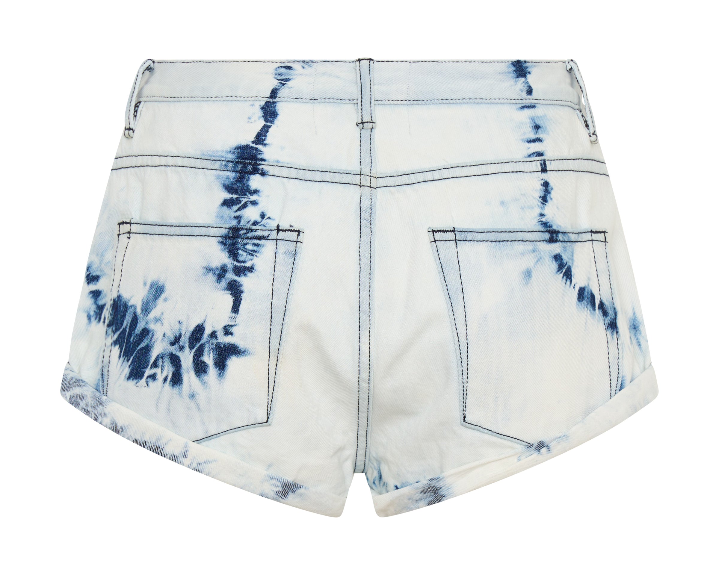 Revival Bandits Tie-Dye Low Waist Denim Shorts - Tie Dye Dreams