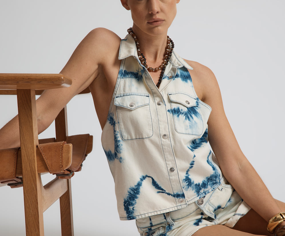 Revival Bandits Tie-Dye Low Waist Denim Shorts - Tie Dye Dreams