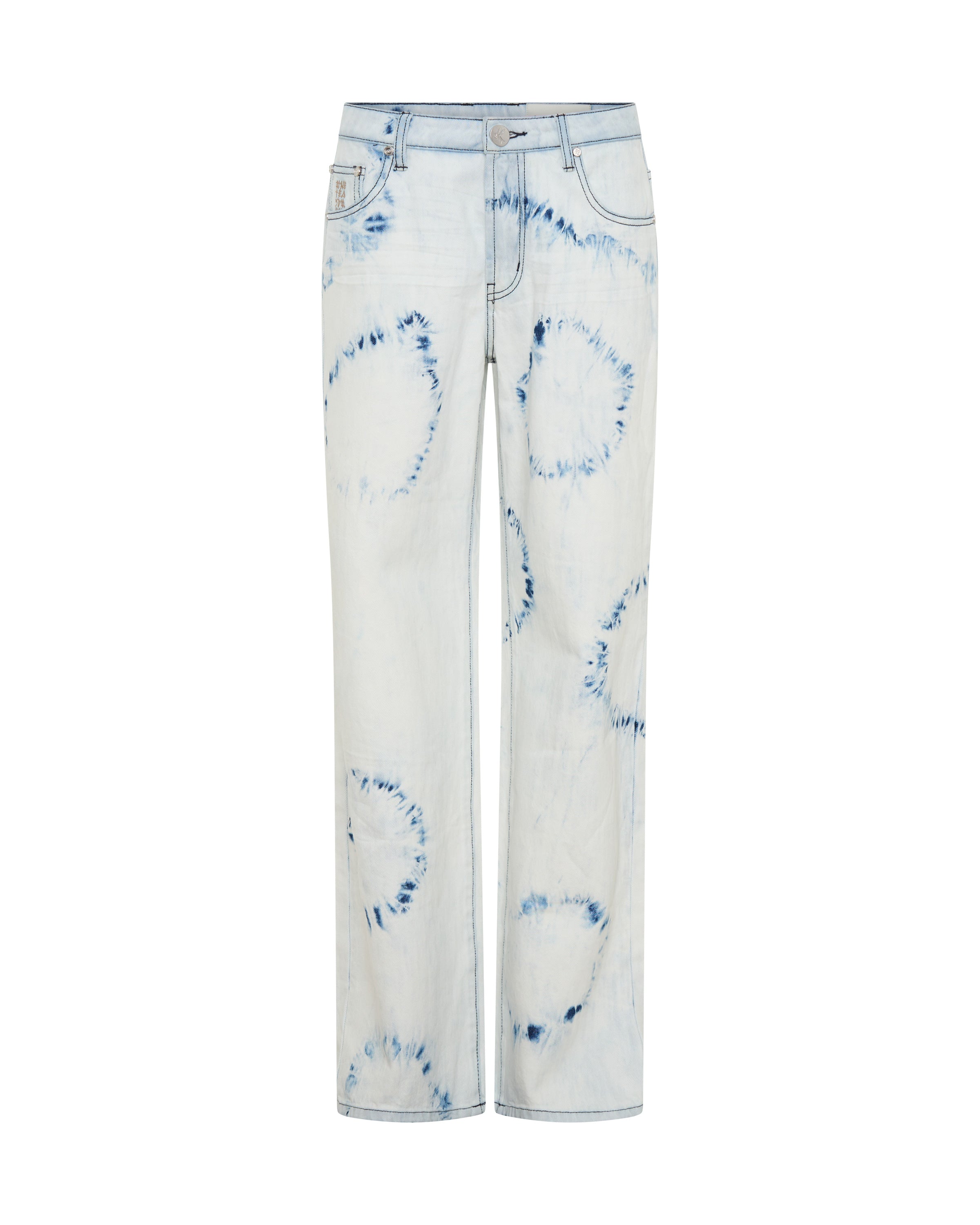 Revival Tie-Dye Lowriders Low Waist Wide Leg Denim - Tie Dye
