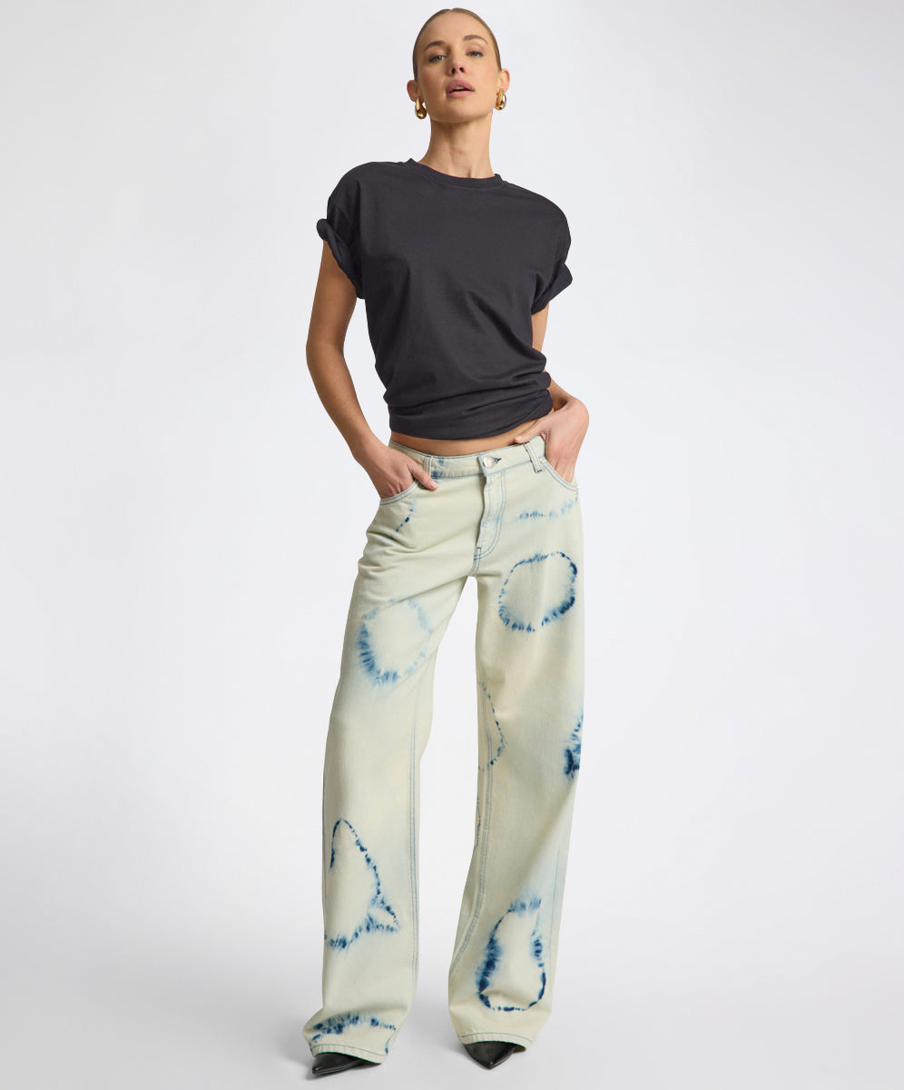Revival Tie-Dye Lowriders Low Waist Wide Leg Denim - Tie Dye