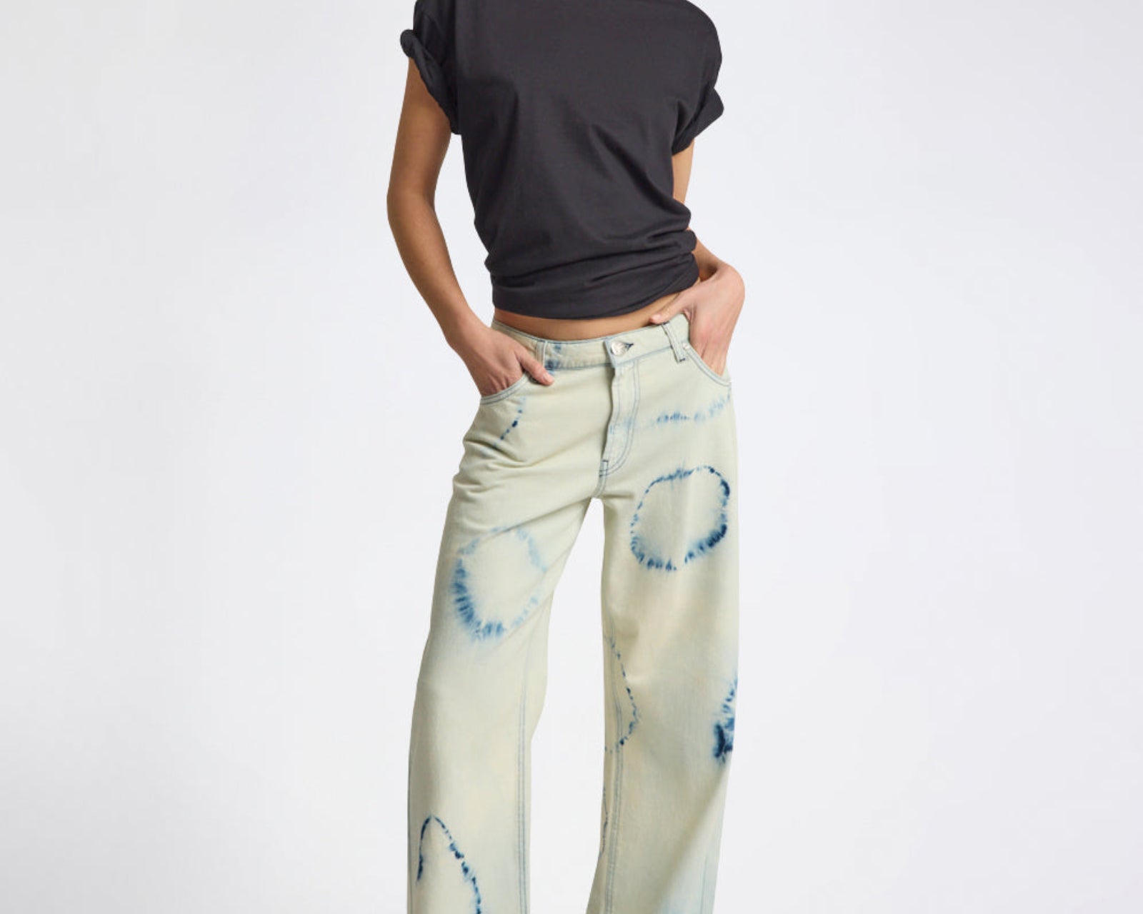 Revival Tie-Dye Lowriders Low Waist Wide Leg Denim - Tie Dye Dreams
