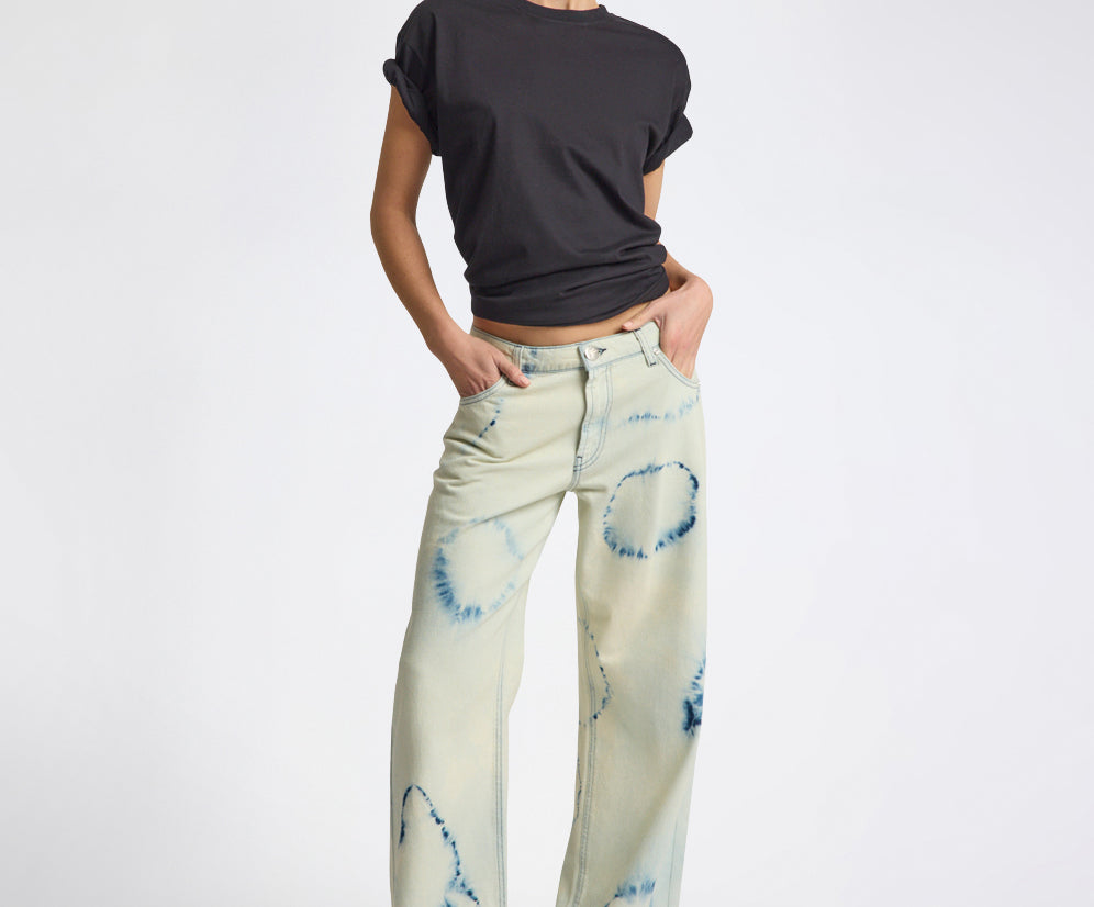 Revival Tie-Dye Lowriders Low Waist Wide Leg Denim - Tie Dye Dreams