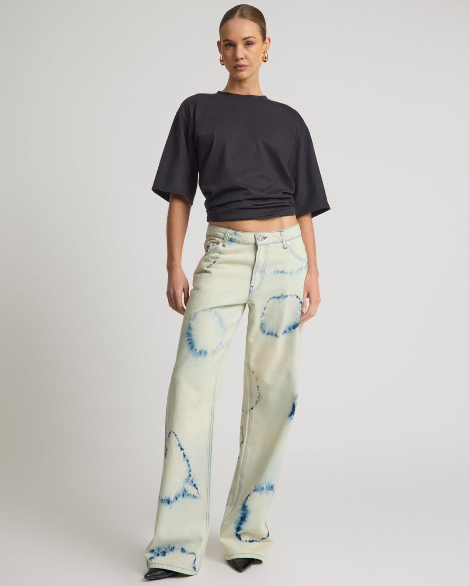 Revival Tie-Dye Lowriders Low Waist Wide Leg Denim - Tie Dye