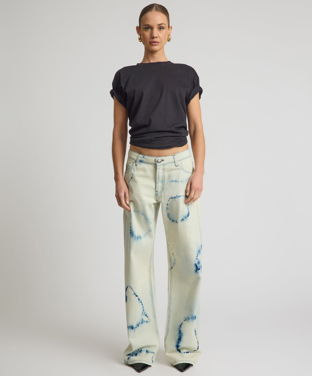 Revival Tie-Dye Lowriders Low Waist Wide Leg Denim - Tie Dye