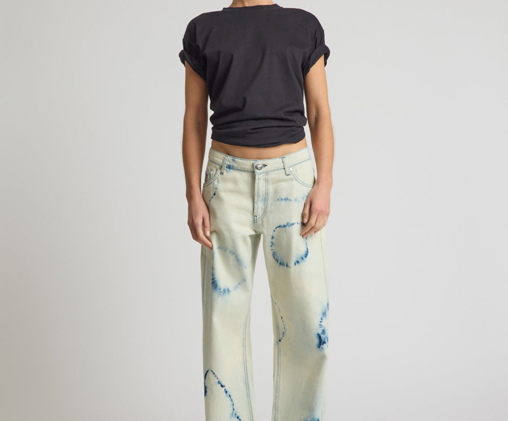 Revival Tie-Dye Lowriders Low Waist Wide Leg Denim - Tie Dye Dreams