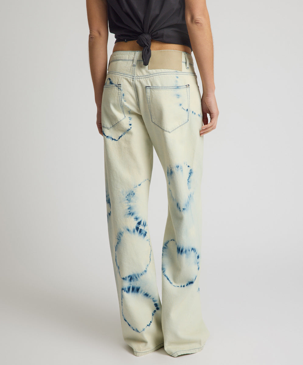 Revival Tie-Dye Lowriders Low Waist Wide Leg Denim - Tie Dye
