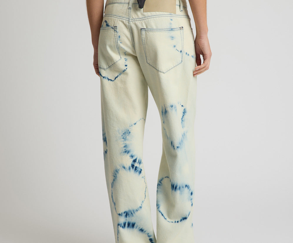 Revival Tie-Dye Lowriders Low Waist Wide Leg Denim - Tie Dye Dreams