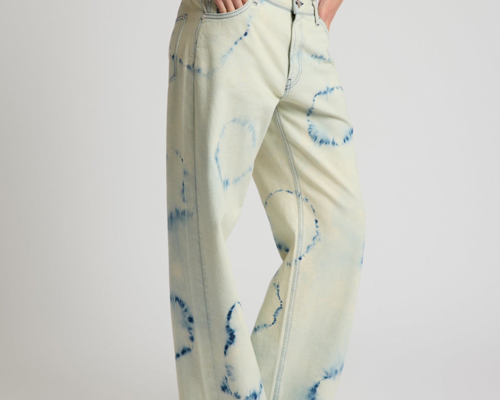 Revival Tie-Dye Lowriders Low Waist Wide Leg Denim - Tie Dye Dreams