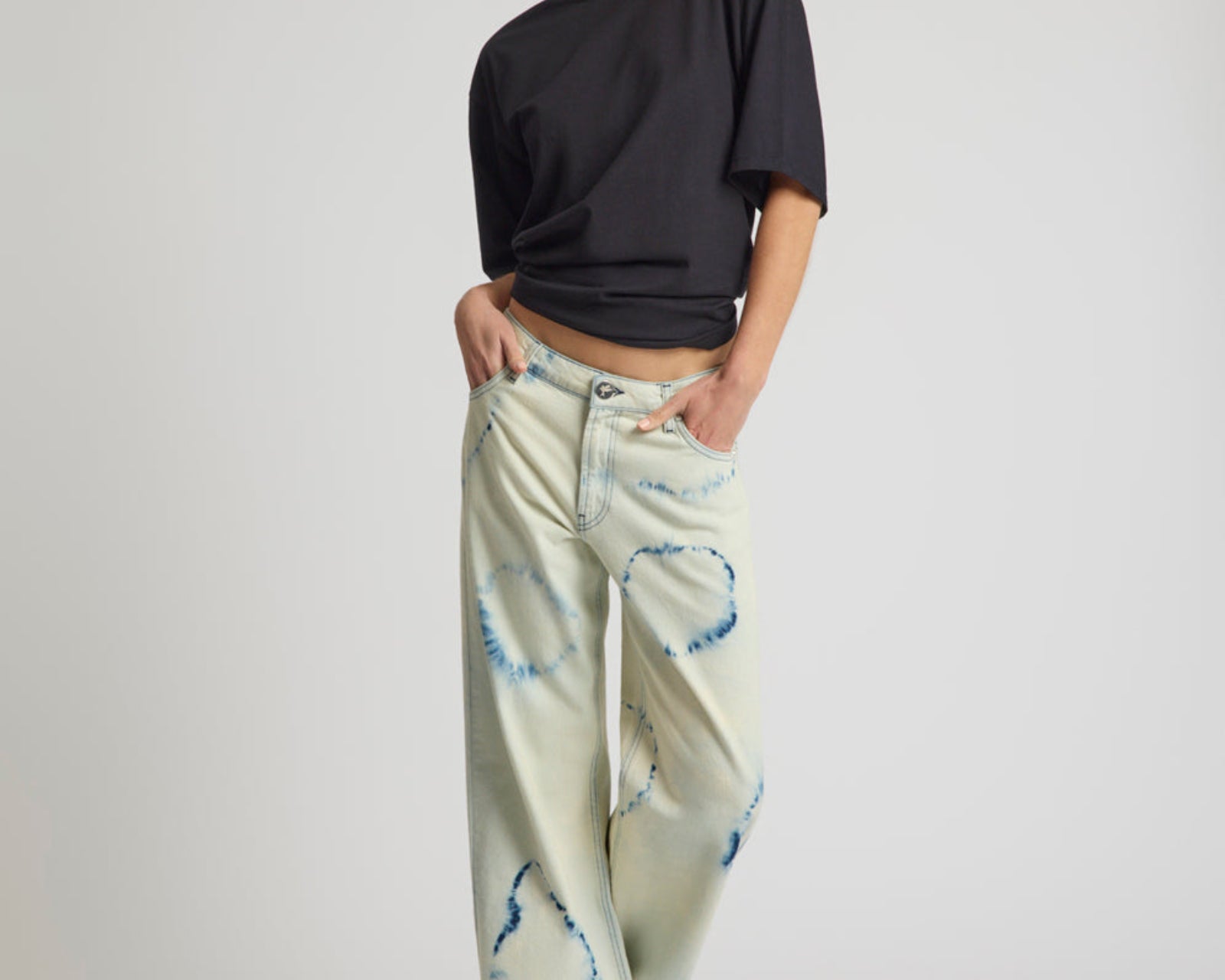 Revival Tie-Dye Lowriders Low Waist Wide Leg Denim - Tie Dye Dreams