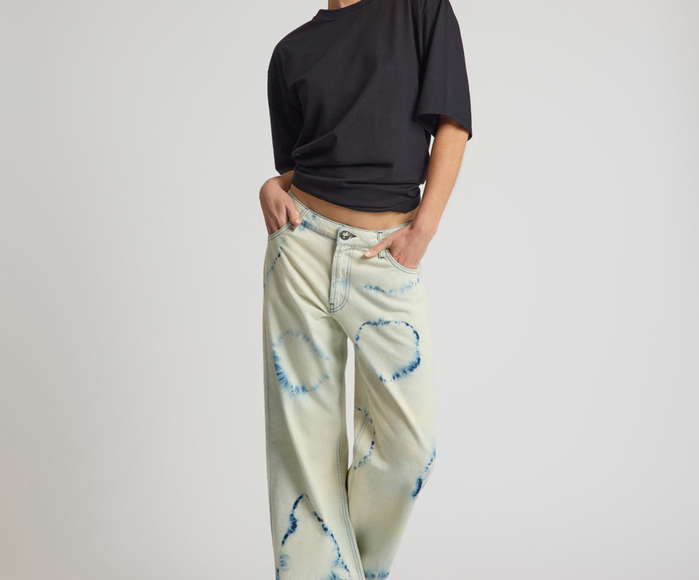 Revival Tie-Dye Lowriders Low Waist Wide Leg Denim - Tie Dye Dreams