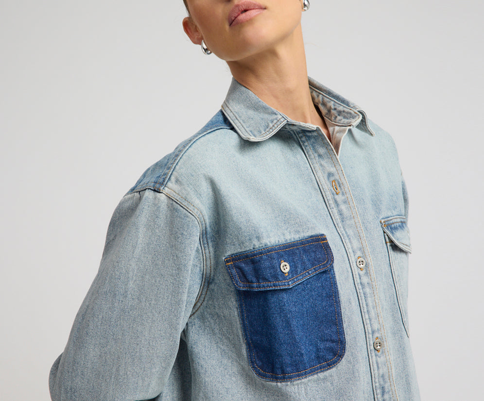 Saint Tropez Everyday Denim Shacket - Hendrixe Blue